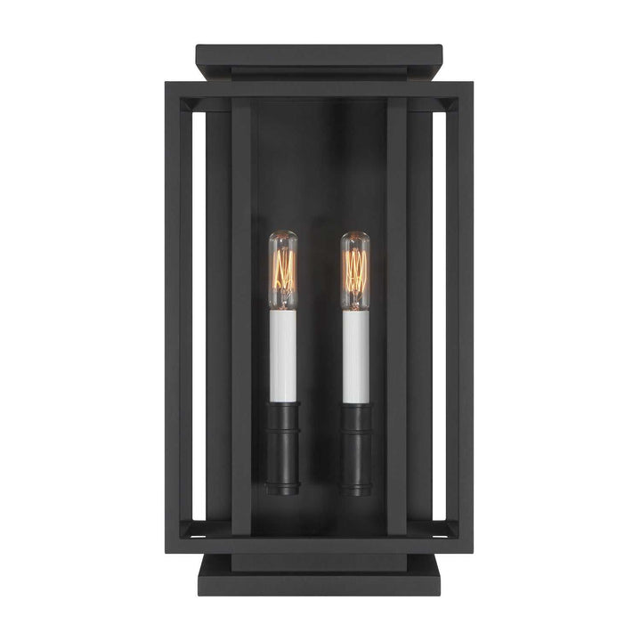 Stratford Two Light Outdoor Wall Sconce in Dark Matte Black Minka-Lavery