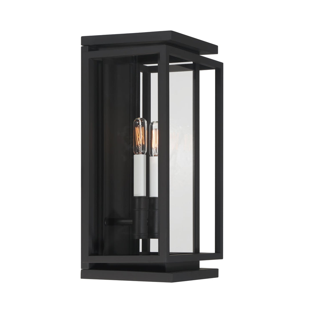 Stratford Two Light Outdoor Wall Sconce in Dark Matte Black Minka-Lavery