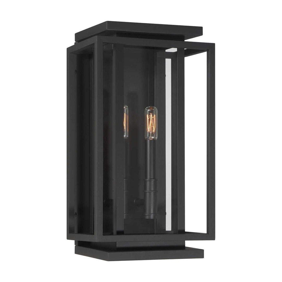 Stratford Two Light Outdoor Wall Sconce in Dark Matte Black Minka-Lavery