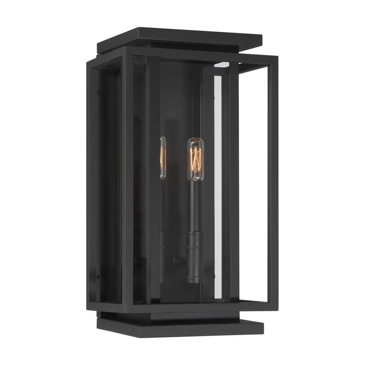 Stratford Two Light Outdoor Wall Sconce in Dark Matte Black Minka-Lavery