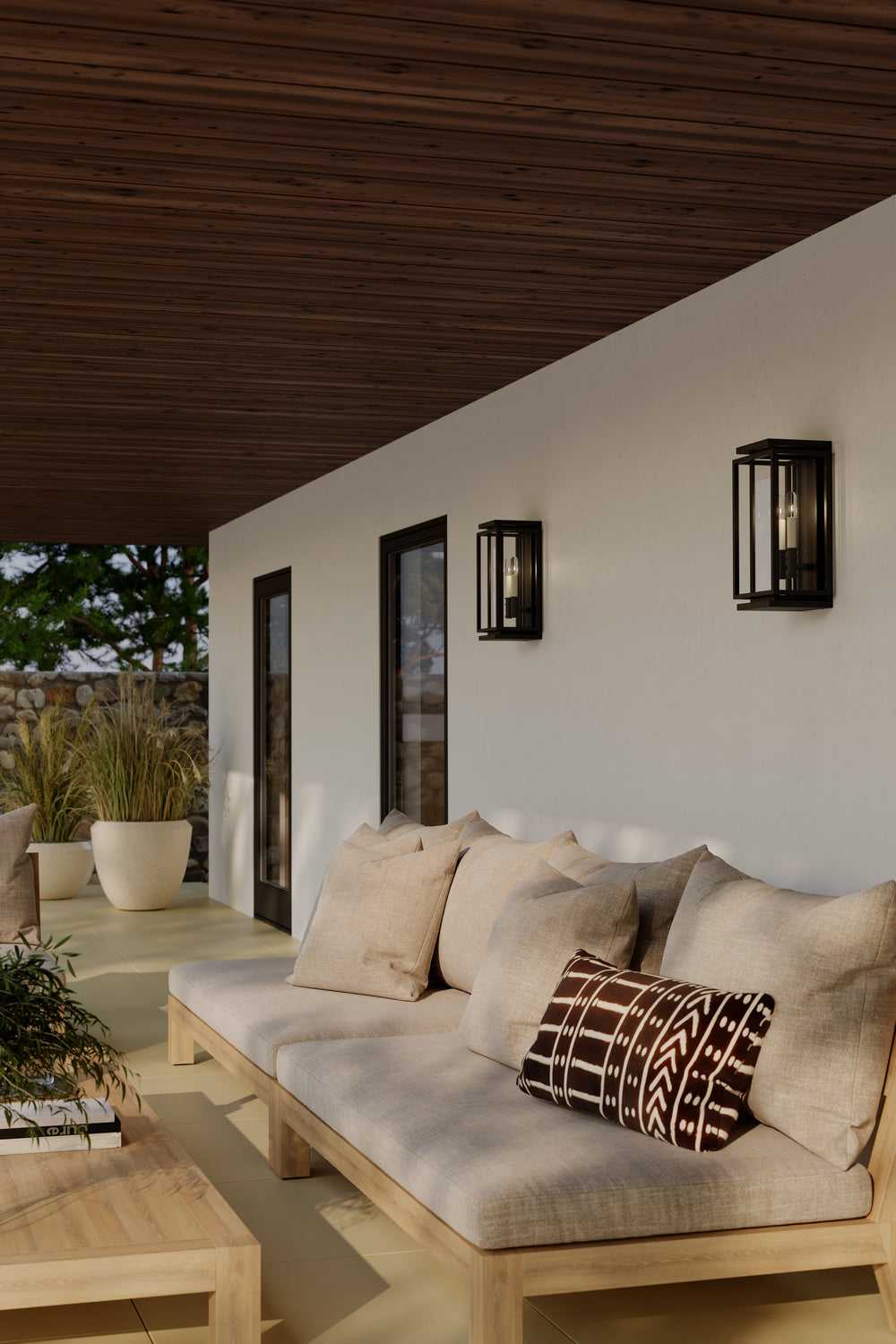 Stratford Two Light Outdoor Wall Sconce in Dark Matte Black Minka-Lavery