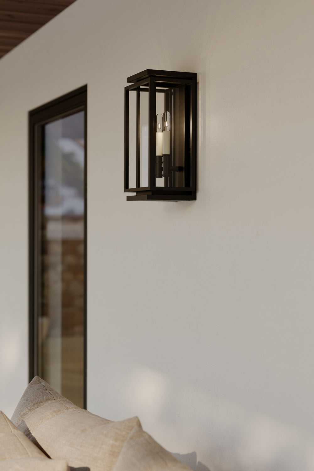 Stratford Two Light Outdoor Wall Sconce in Dark Matte Black Minka-Lavery