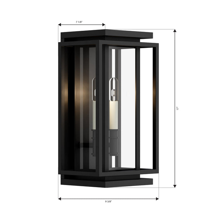 Stratford Two Light Outdoor Wall Sconce in Dark Matte Black Minka-Lavery