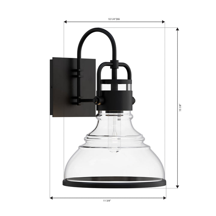 Calen One Light Outdoor Wall Sconce in Dark Matte Black Minka-Lavery