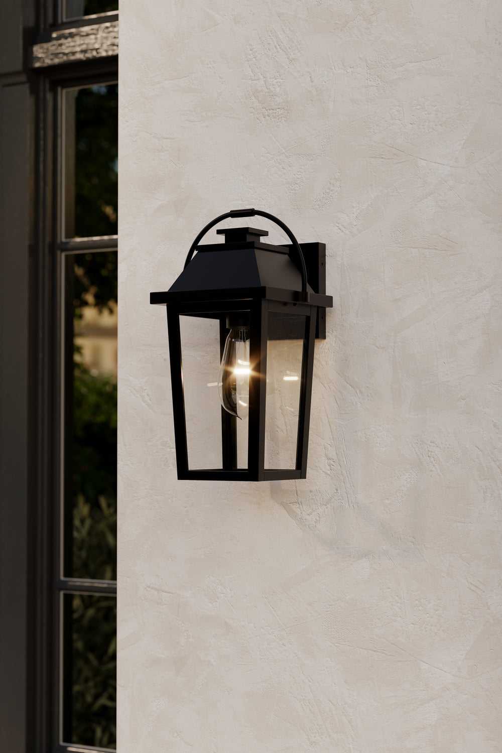 Branwyn One Light Outdoor Wall Lantern in Sand Coal Black Minka-Lavery