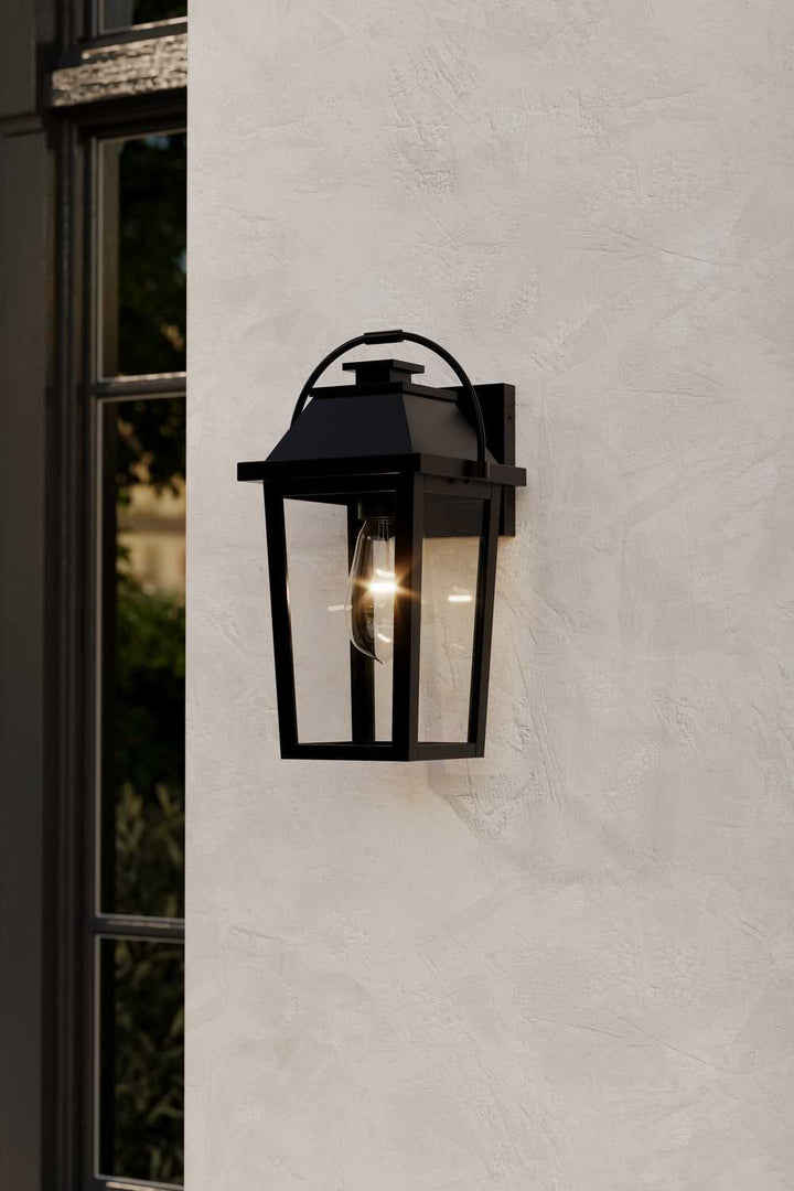 Branwyn One Light Outdoor Wall Lantern in Sand Coal Black Minka-Lavery