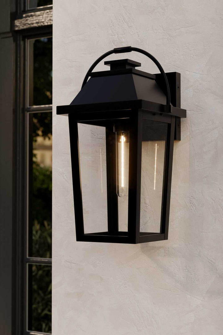 Branwyn One Light Outdoor Wall Lantern in Sand Coal Black Minka-Lavery