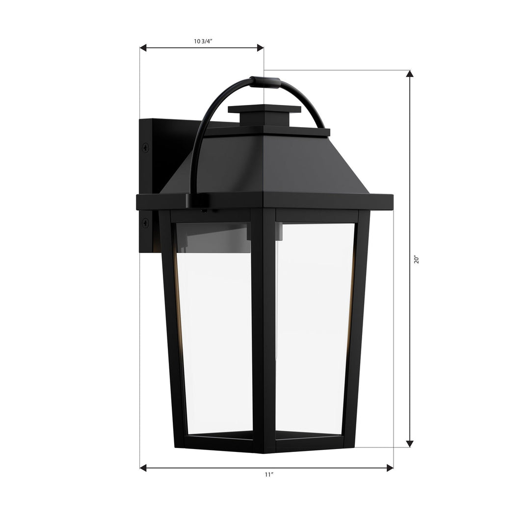 Branwyn One Light Outdoor Wall Lantern in Sand Coal Black Minka-Lavery