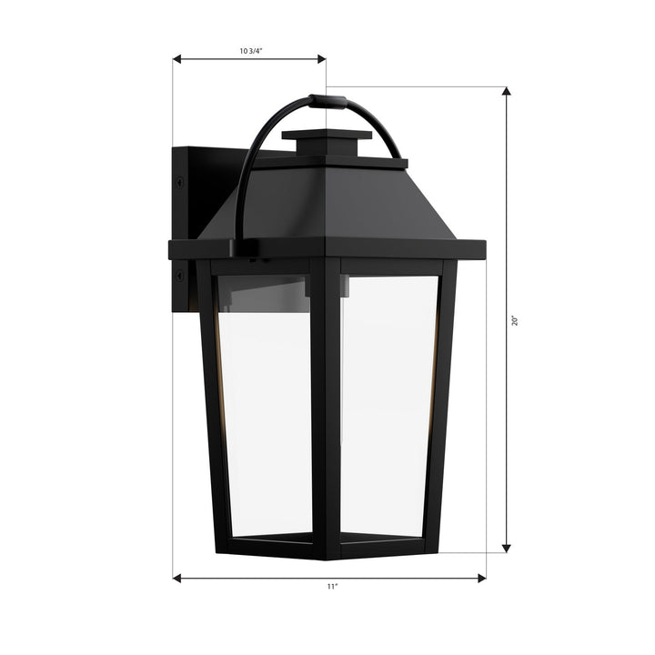 Branwyn One Light Outdoor Wall Lantern in Sand Coal Black Minka-Lavery