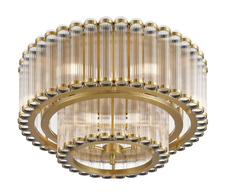 Glasbury Nine Light Flush Mount in Gold Eurofase Canada