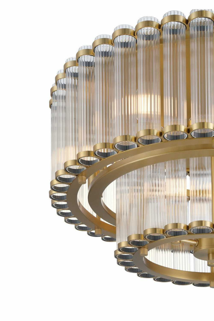 Glasbury Nine Light Flush Mount in Gold Eurofase Canada