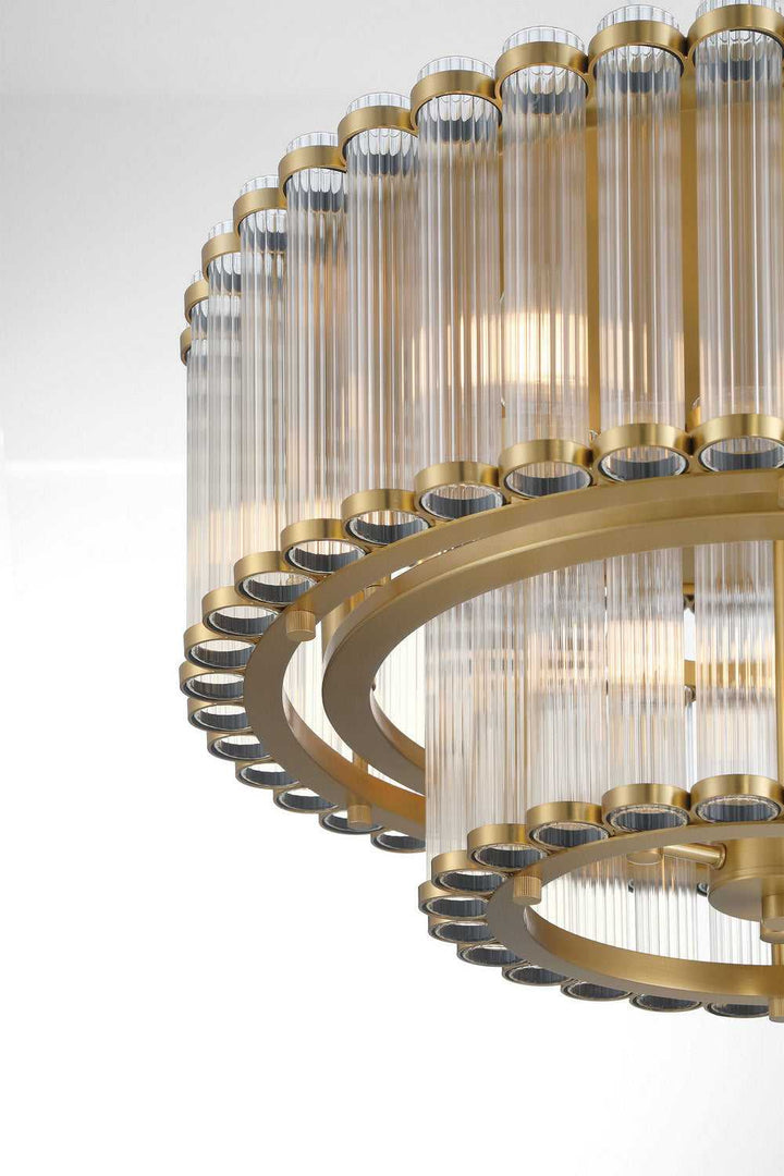 Glasbury Nine Light Flush Mount in Gold Eurofase Canada