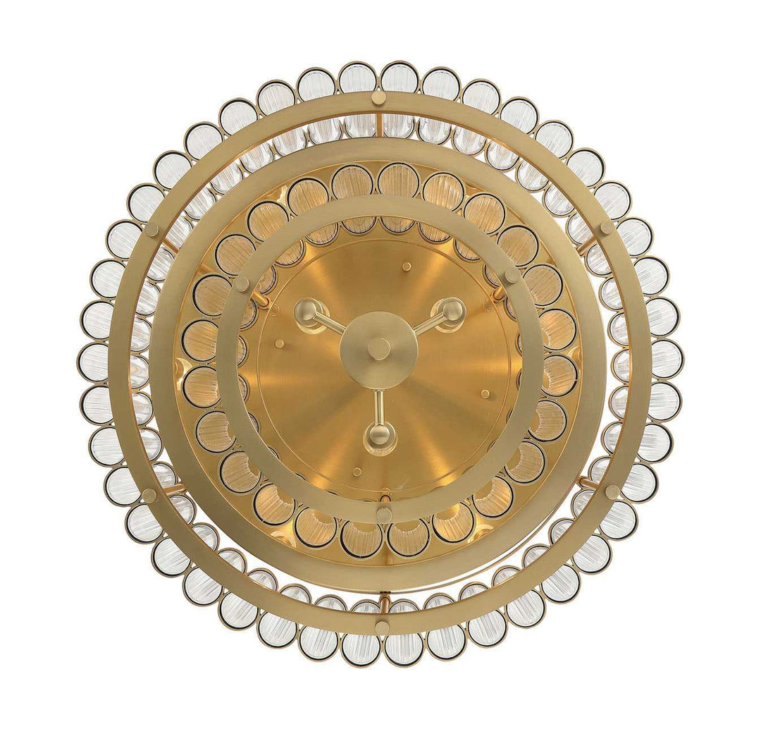 Glasbury Nine Light Flush Mount in Gold Eurofase Canada