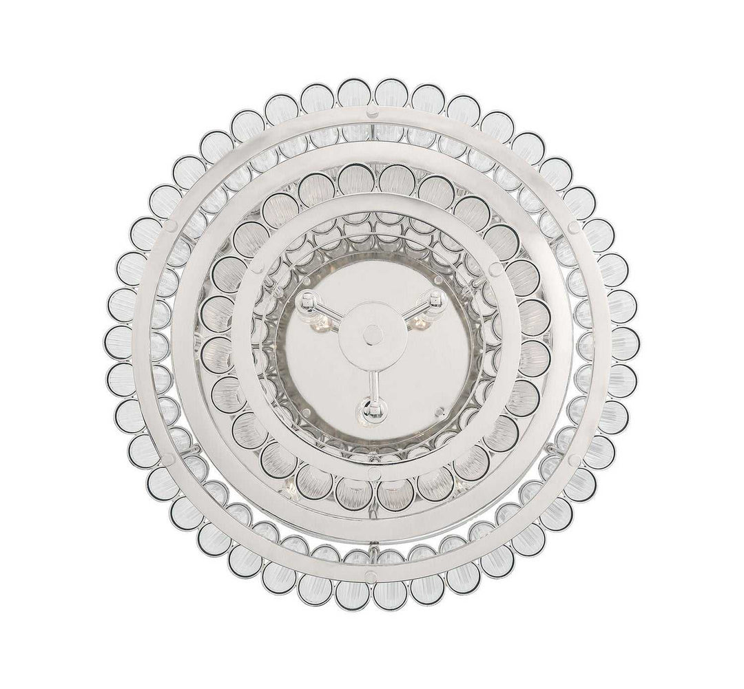 Glasbury Nine Light Flush Mount in Polished Nickel Eurofase Canada