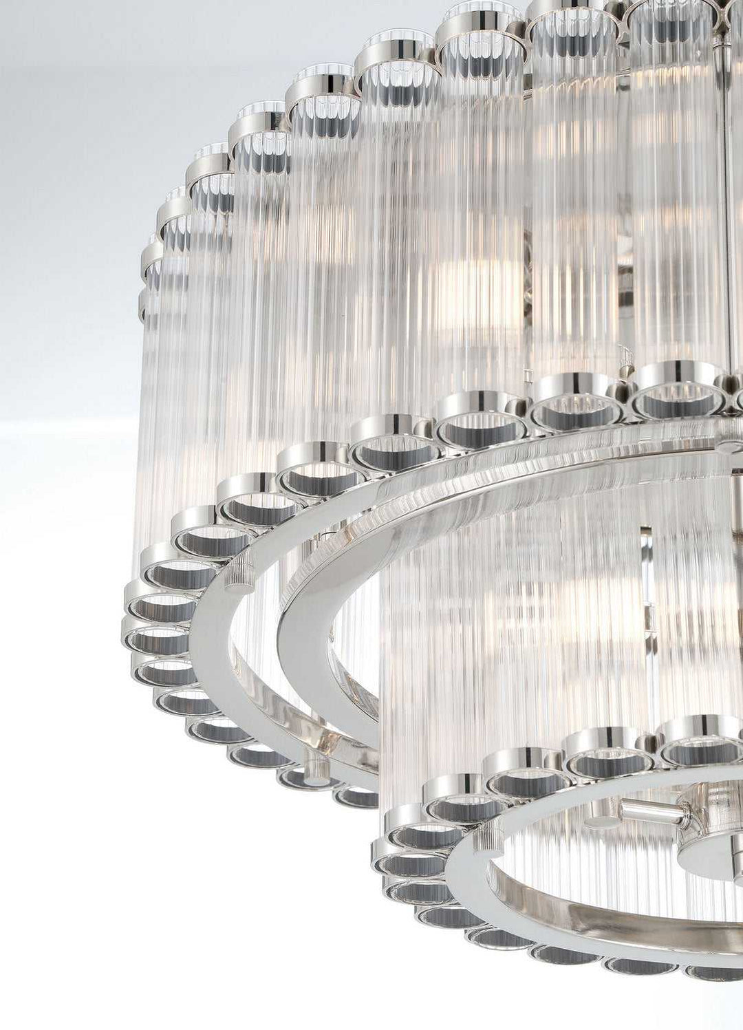 Glasbury Nine Light Flush Mount in Polished Nickel Eurofase Canada