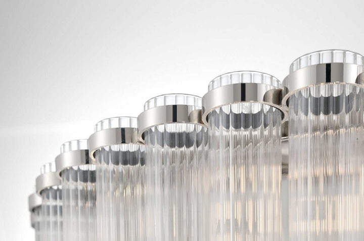 Glasbury Nine Light Flush Mount in Polished Nickel Eurofase Canada