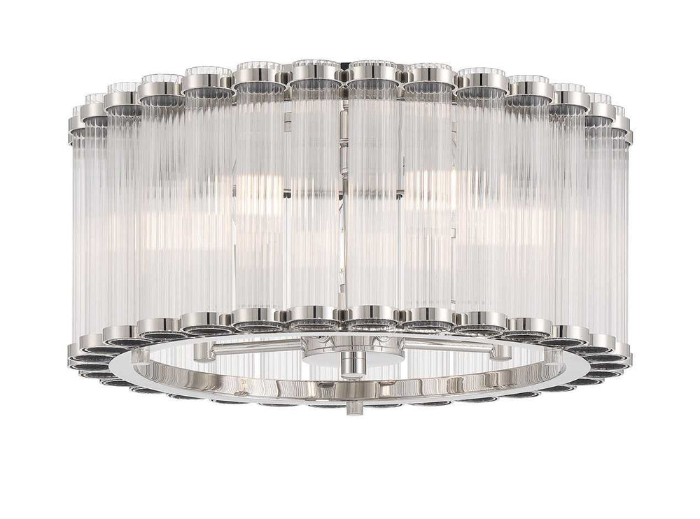 Glasbury Five Light Flush Mount in Polished Nickel Eurofase Canada