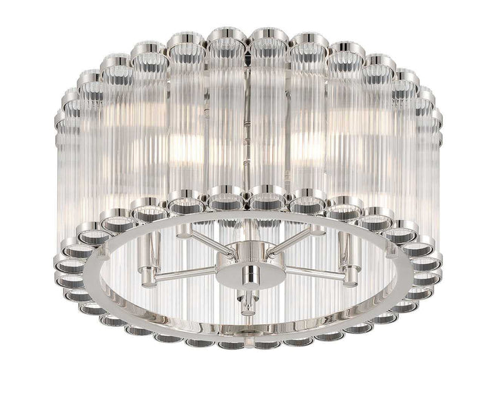 Glasbury Five Light Flush Mount in Polished Nickel Eurofase Canada