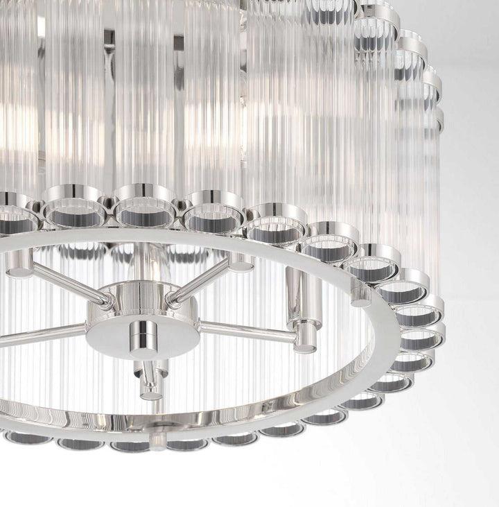Glasbury Five Light Flush Mount in Polished Nickel Eurofase Canada