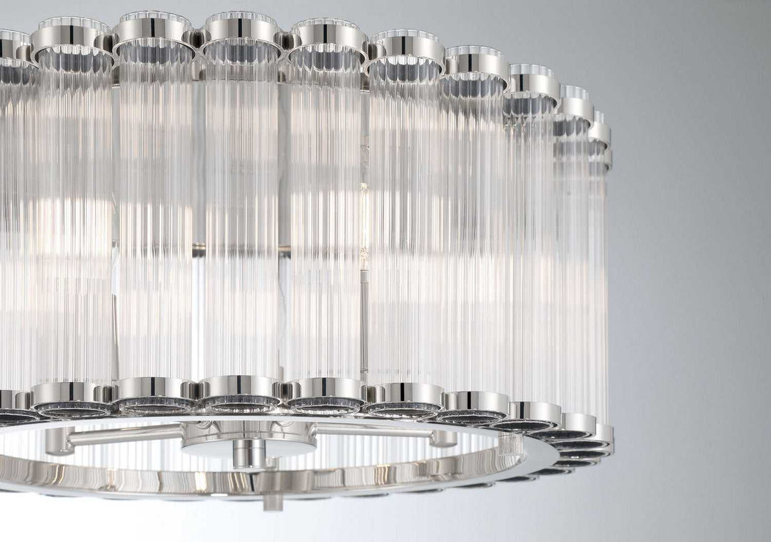 Glasbury Five Light Flush Mount in Polished Nickel Eurofase Canada
