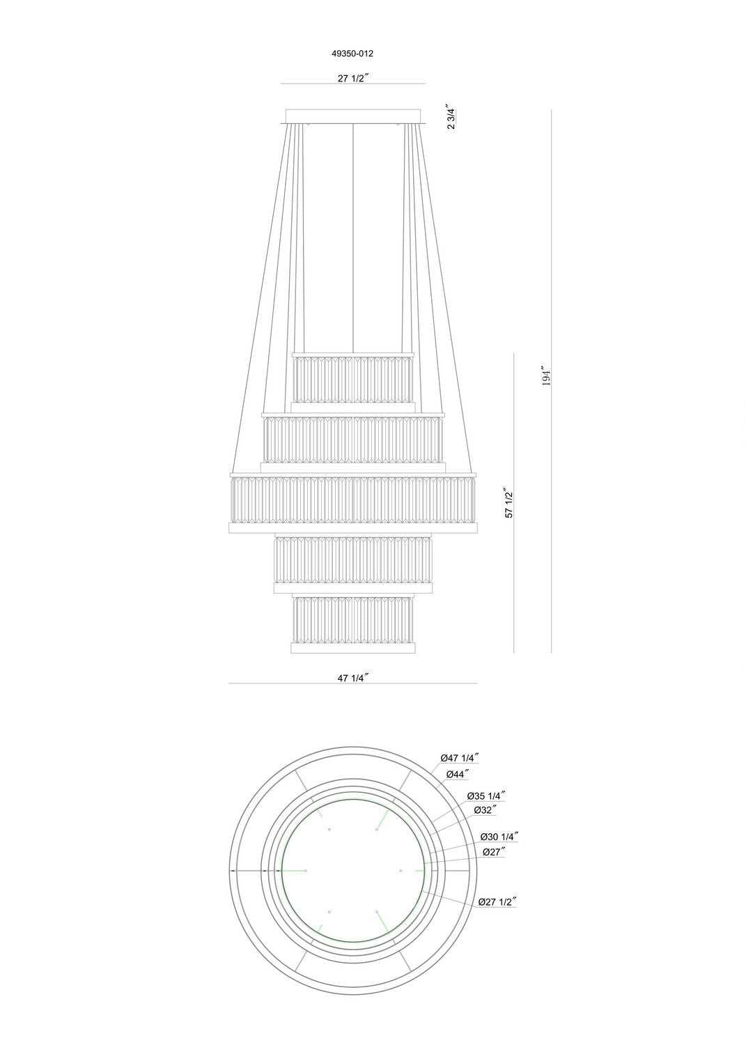 Empra LED Chandelier in Gold Eurofase Canada