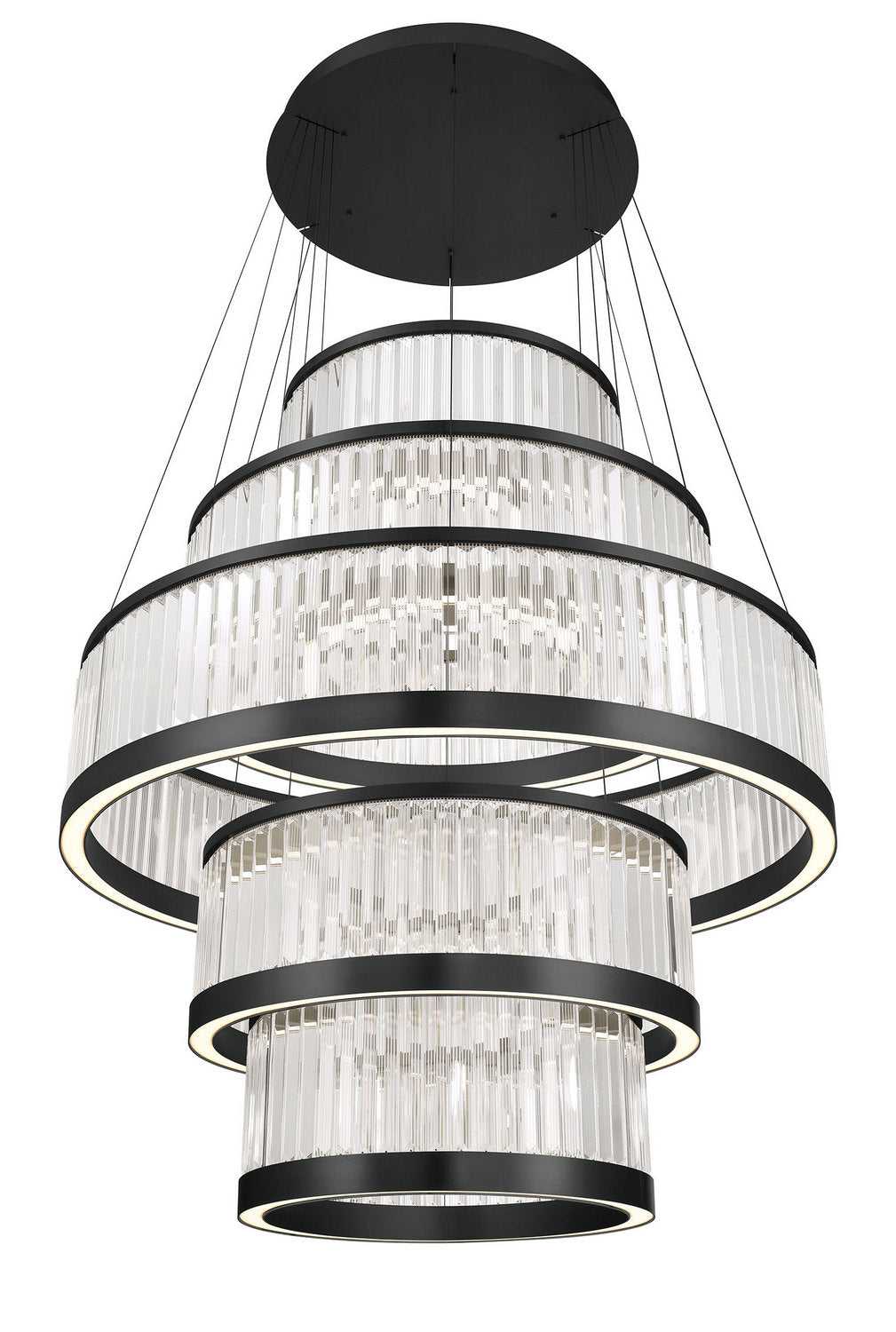 Empra LED Chandelier in Matte Black Eurofase Canada