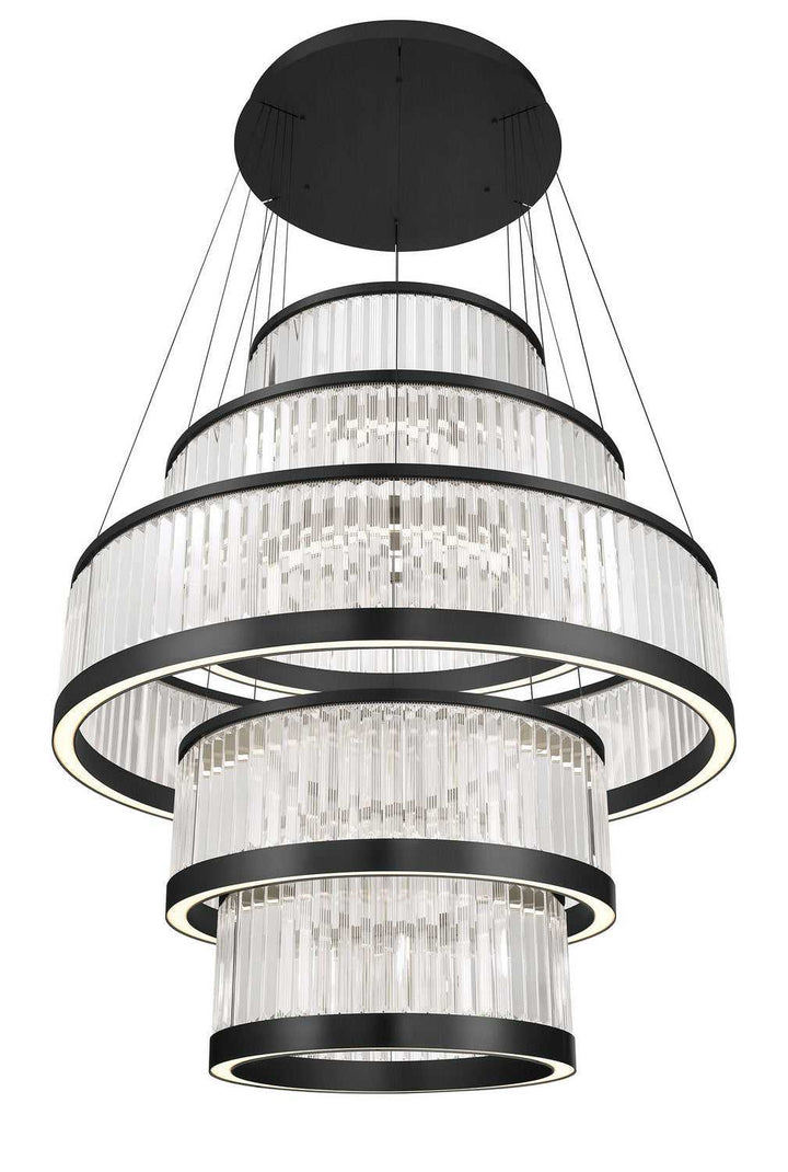 Empra LED Chandelier in Matte Black Eurofase Canada