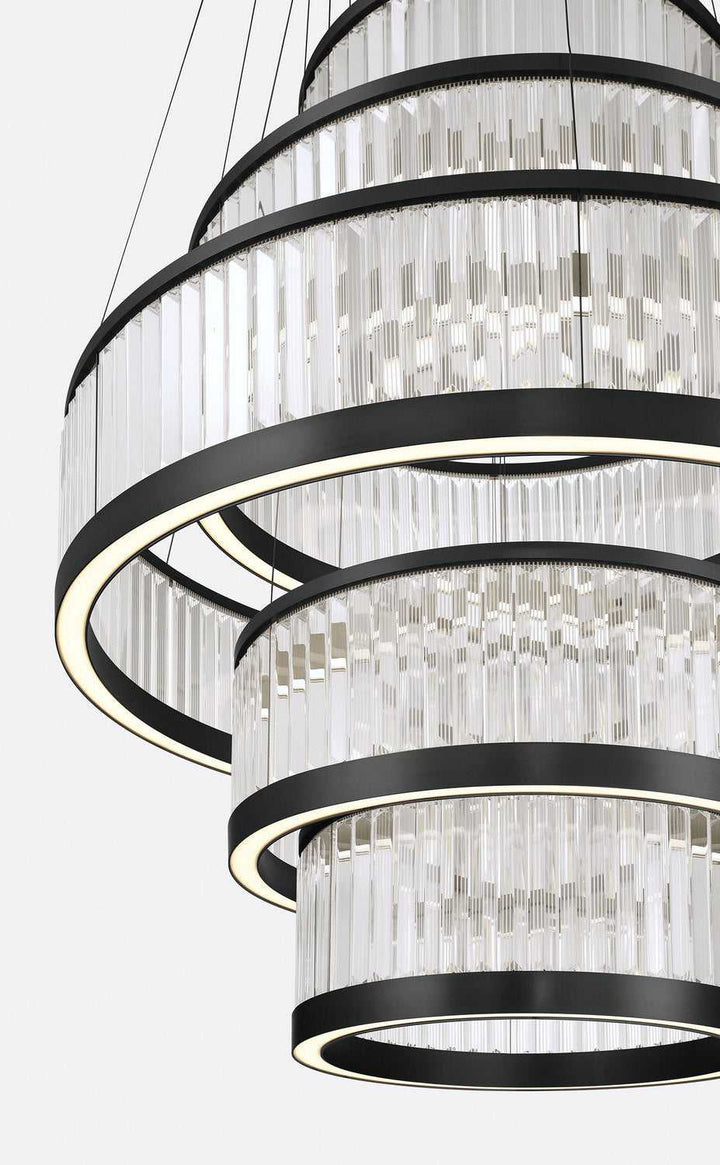 Empra LED Chandelier in Matte Black Eurofase Canada