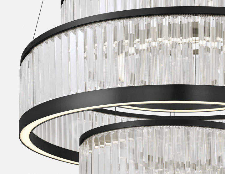 Empra LED Chandelier in Matte Black Eurofase Canada