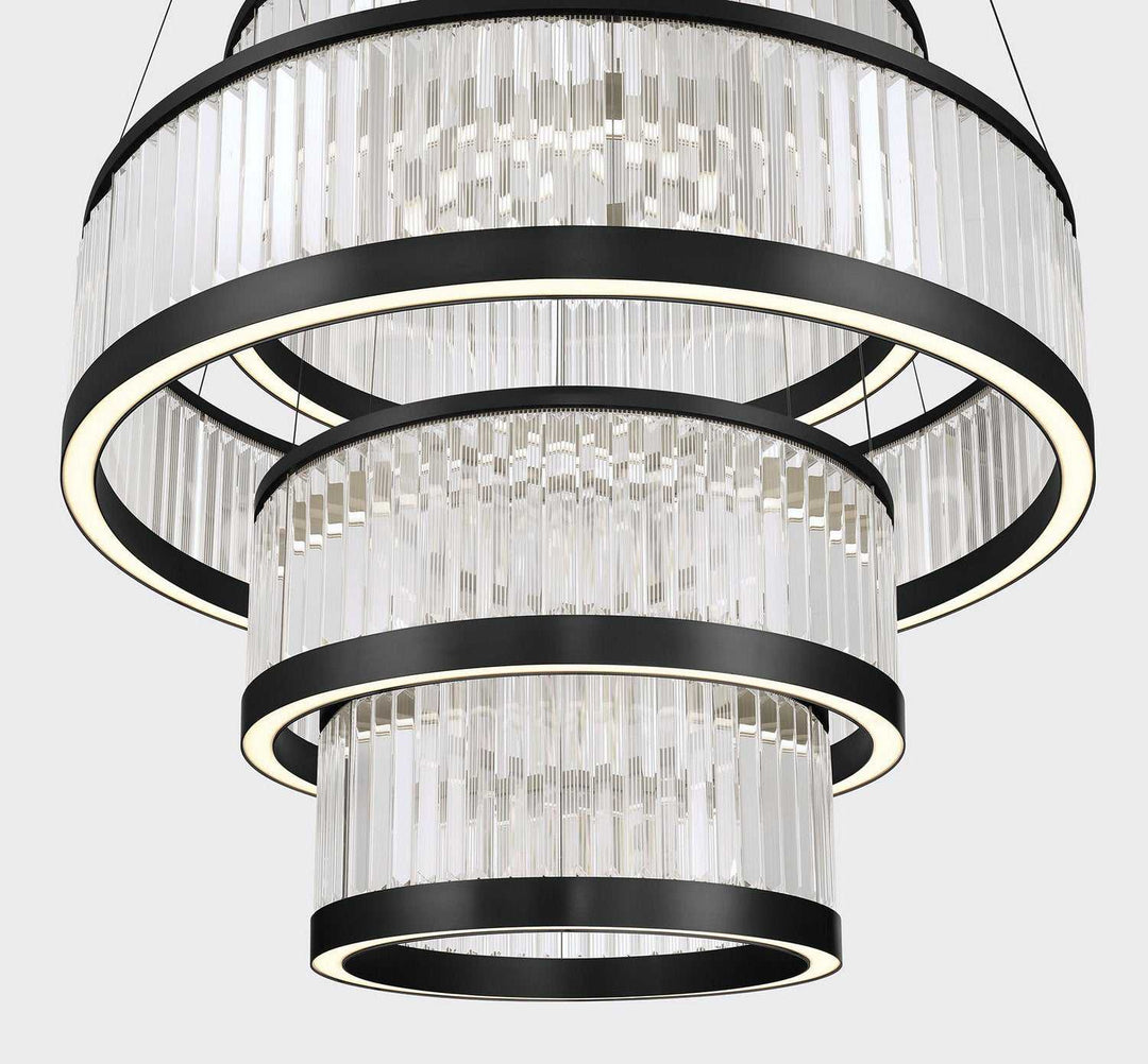Empra LED Chandelier in Matte Black Eurofase Canada