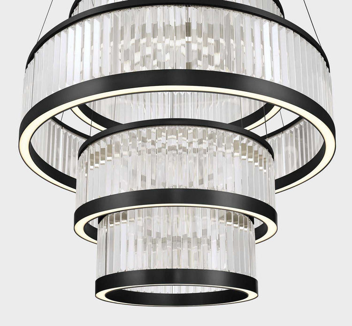 Empra LED Chandelier in Matte Black Eurofase Canada