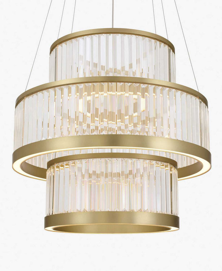 Empra LED Chandelier in Gold Eurofase Canada