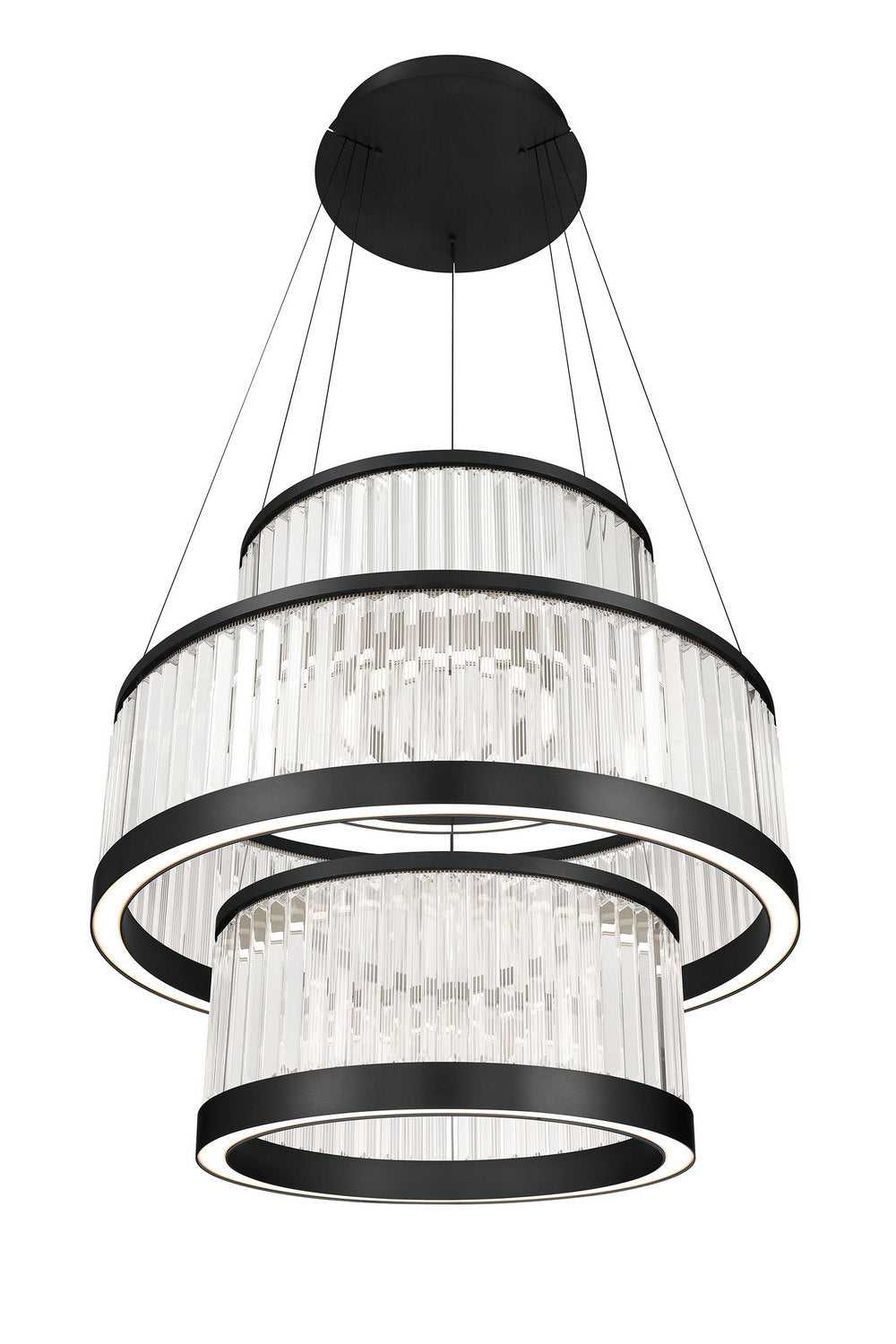 Empra LED Chandelier in Matte Black Eurofase Canada