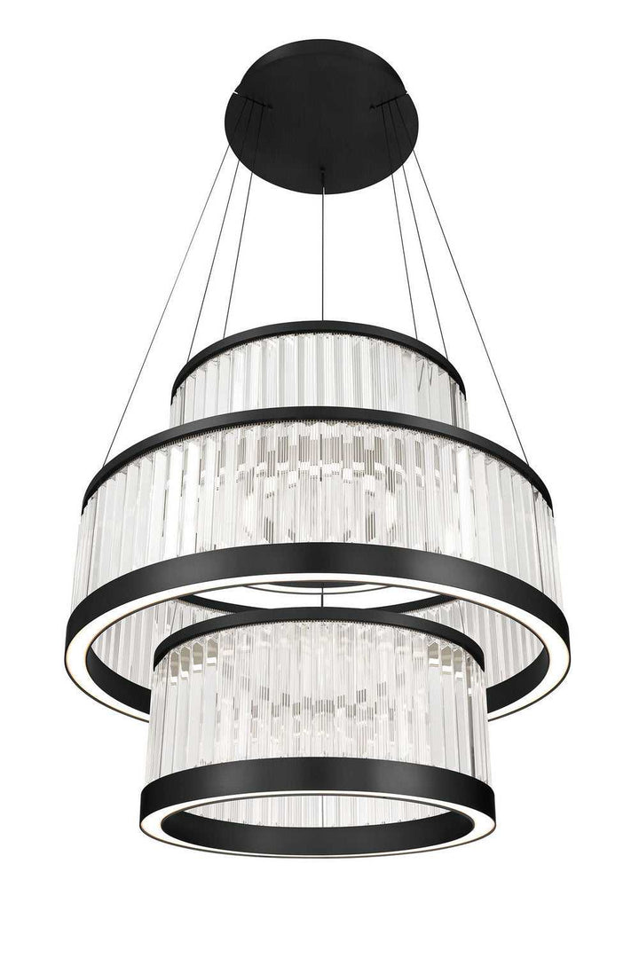 Empra LED Chandelier in Matte Black Eurofase Canada