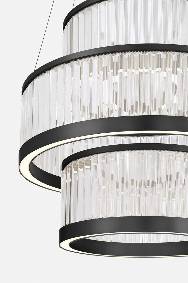 Empra LED Chandelier in Matte Black Eurofase Canada