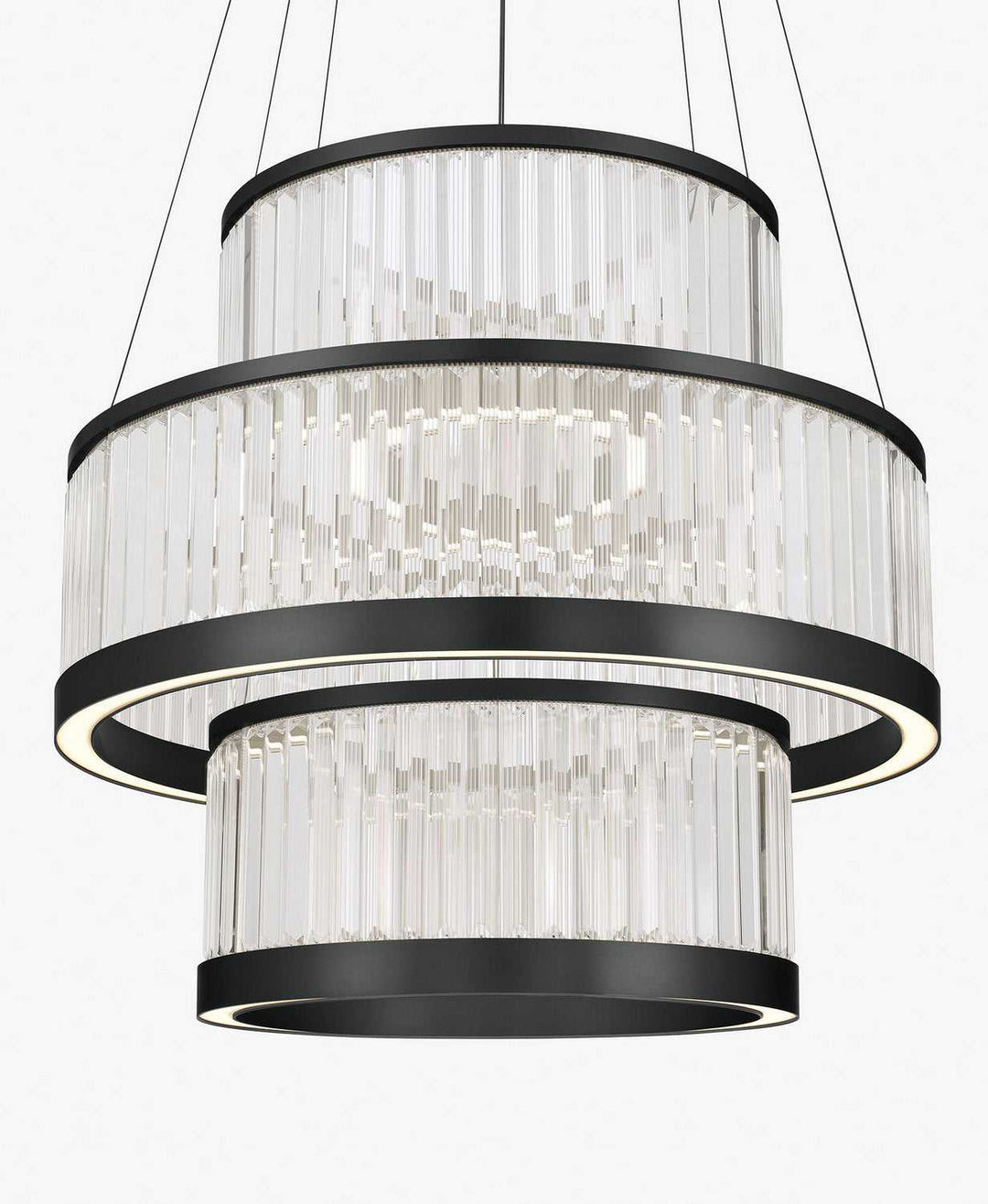Empra LED Chandelier in Matte Black Eurofase Canada