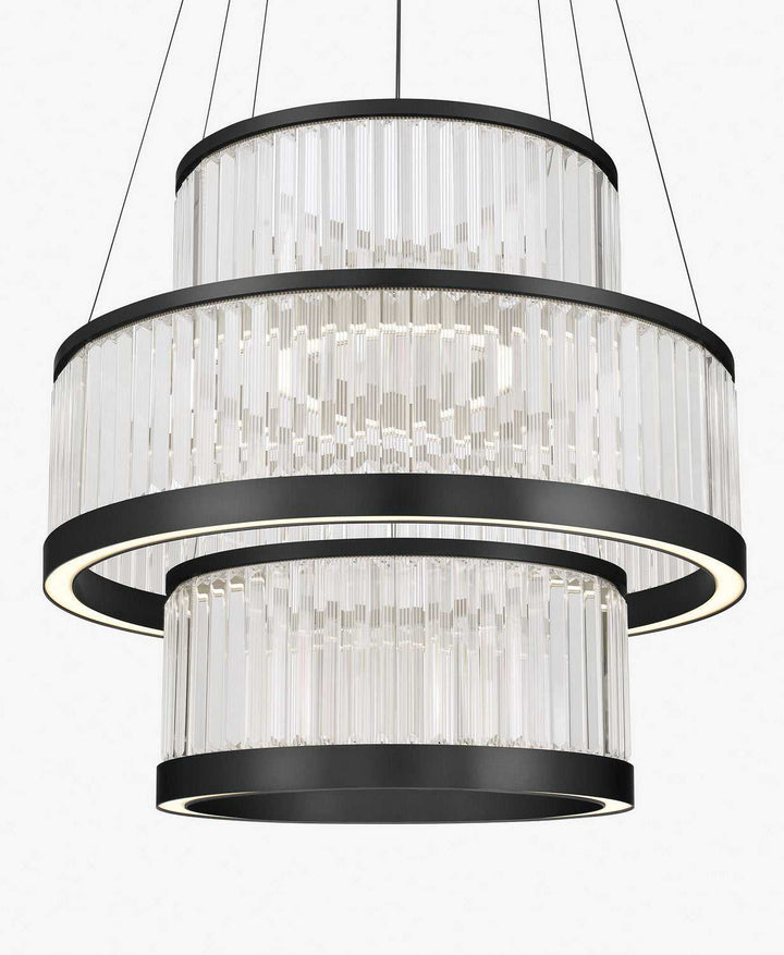Empra LED Chandelier in Matte Black Eurofase Canada