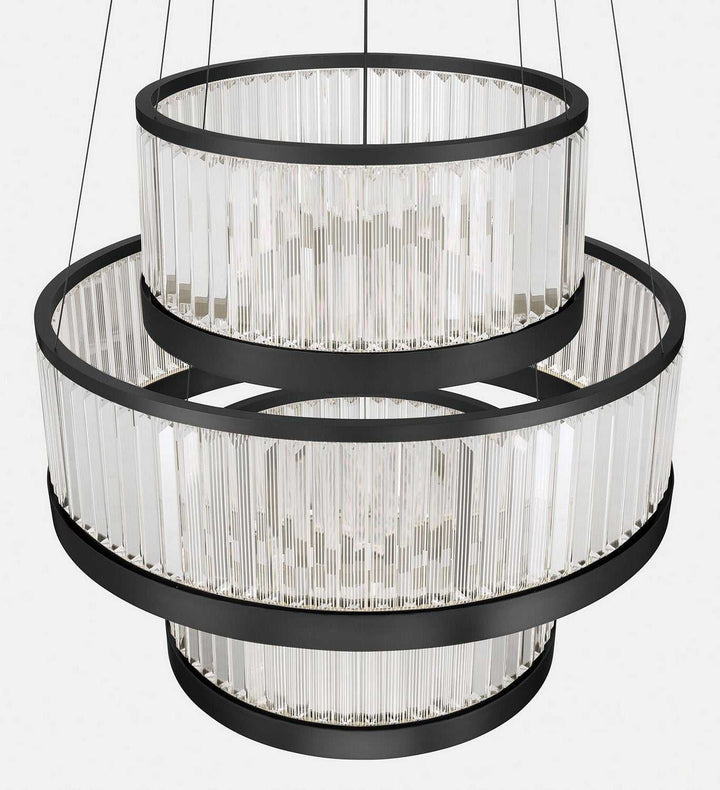 Empra LED Chandelier in Matte Black Eurofase Canada