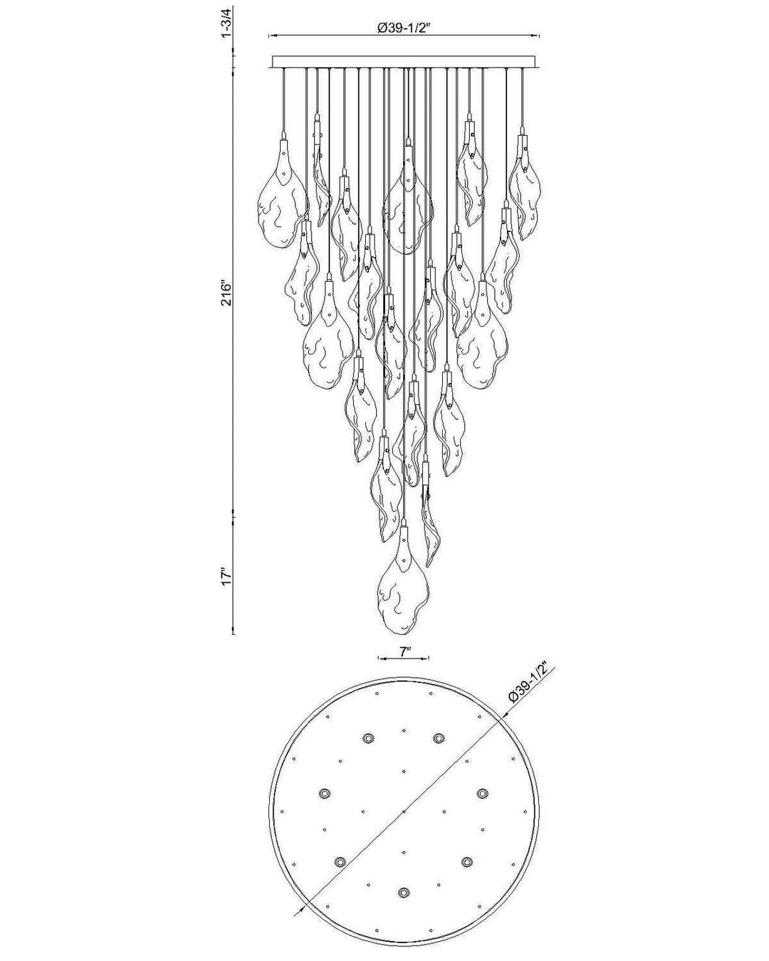 Jateo LED Chandelier in Polished Nickel Eurofase Canada