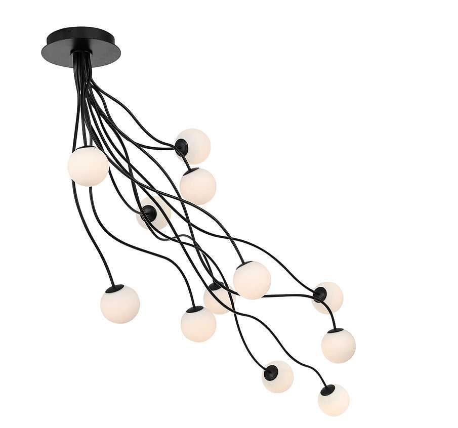 Athena LED Semi-Flush Mount in Matte Black Eurofase Canada