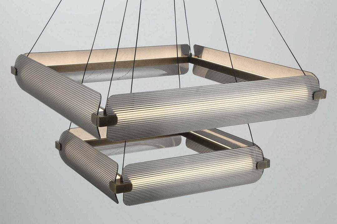 Neoness LED Chandelier in Weathered Brass Eurofase Canada
