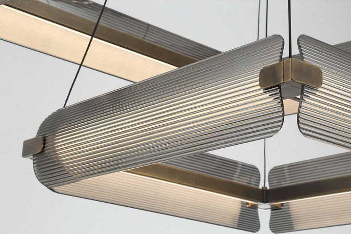 Neoness LED Chandelier in Weathered Brass Eurofase Canada