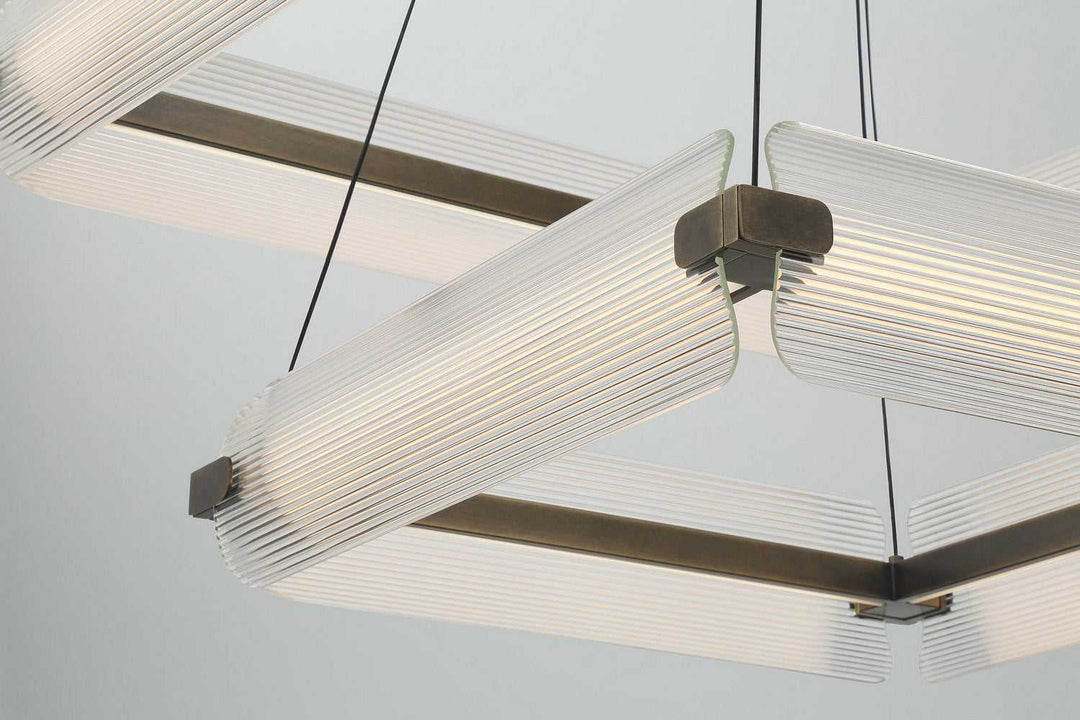 Neoness LED Chandelier in Weathered Brass Eurofase Canada