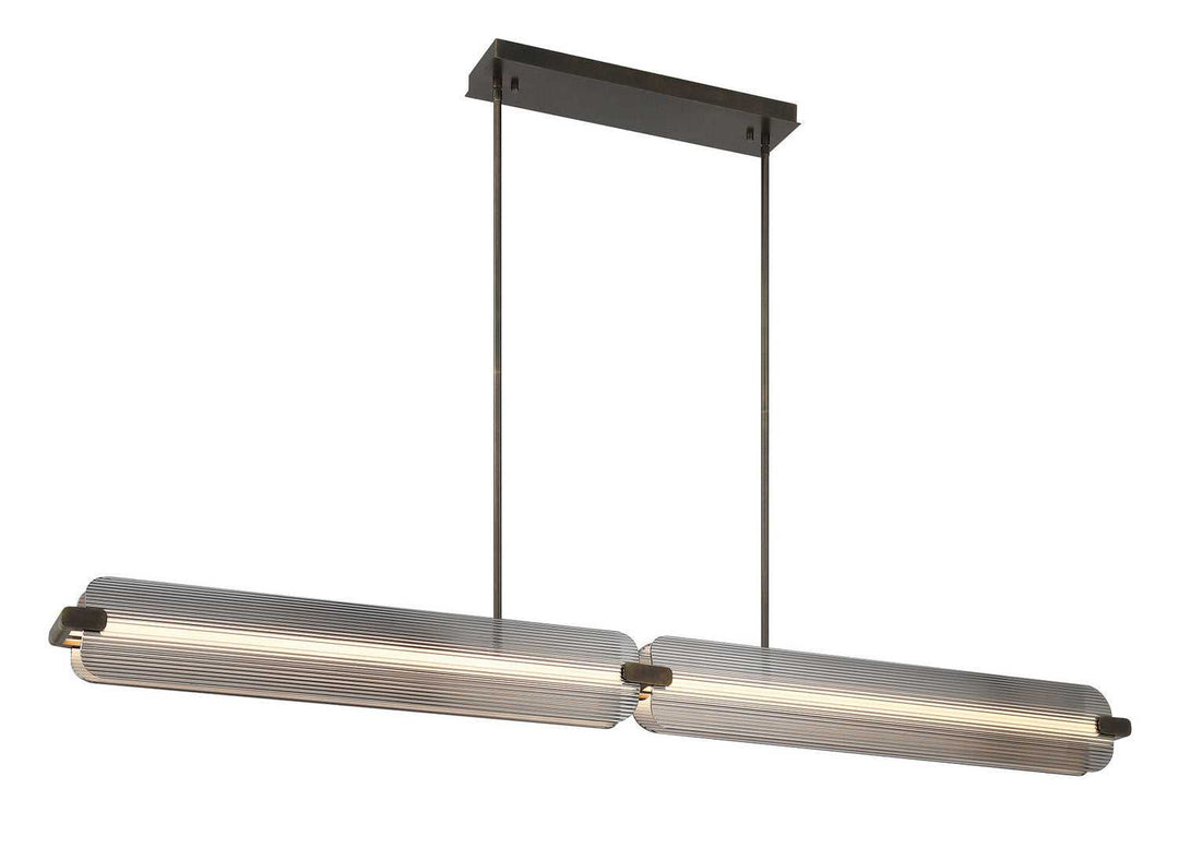 Neoness LED Linear Chandelier in Weathered Brass Eurofase Canada