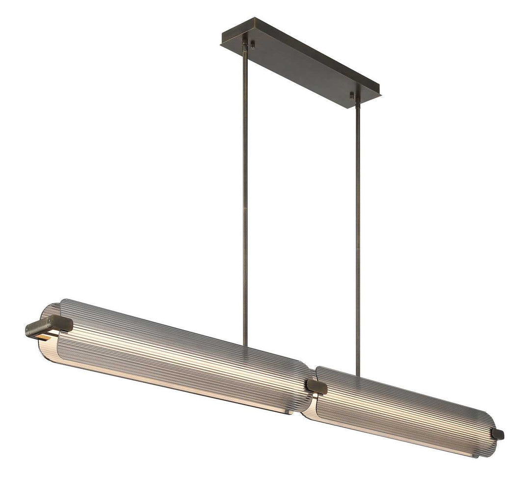 Neoness LED Linear Chandelier in Weathered Brass Eurofase Canada