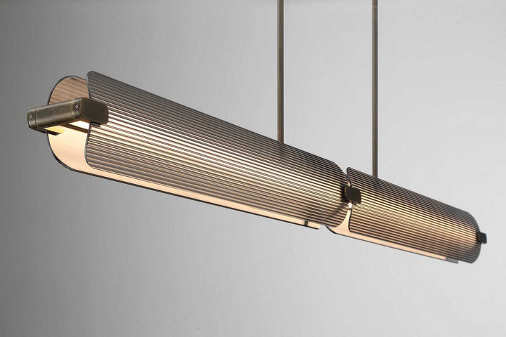 Neoness LED Linear Chandelier in Weathered Brass Eurofase Canada