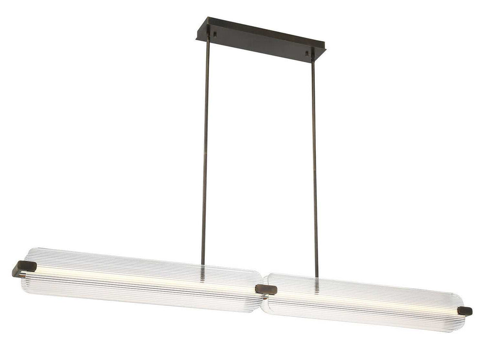 Neoness LED Linear Chandelier in Weathered Brass Eurofase Canada