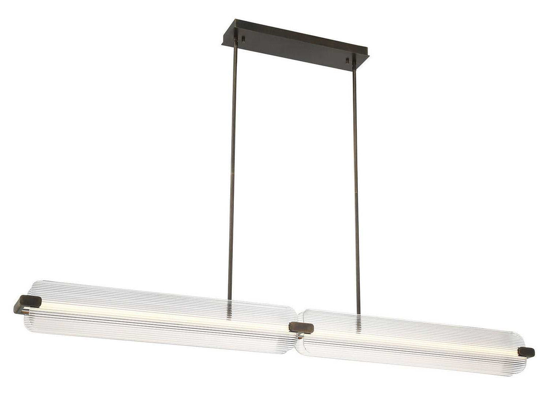 Neoness LED Linear Chandelier in Weathered Brass Eurofase Canada