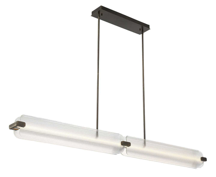 Neoness LED Linear Chandelier in Weathered Brass Eurofase Canada