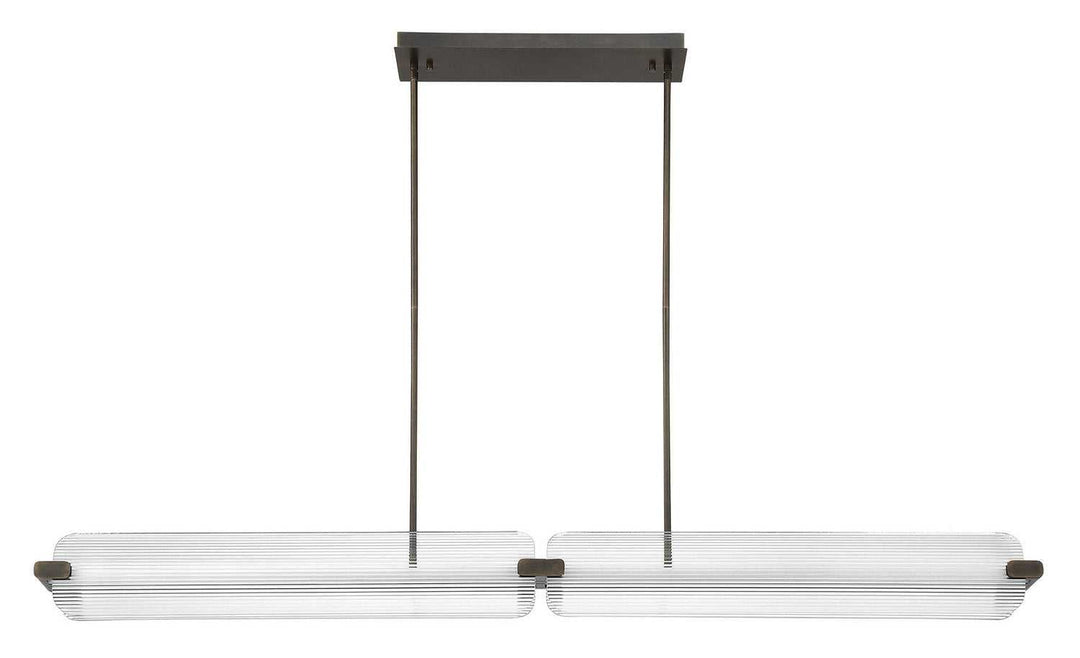 Neoness LED Linear Chandelier in Weathered Brass Eurofase Canada